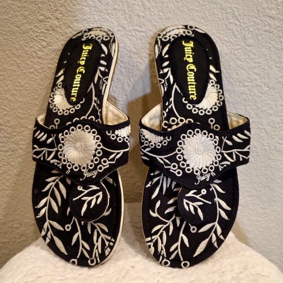 Juicy Couture Shoes - Juicy Couture Tiki Embroidered Thong Sandal